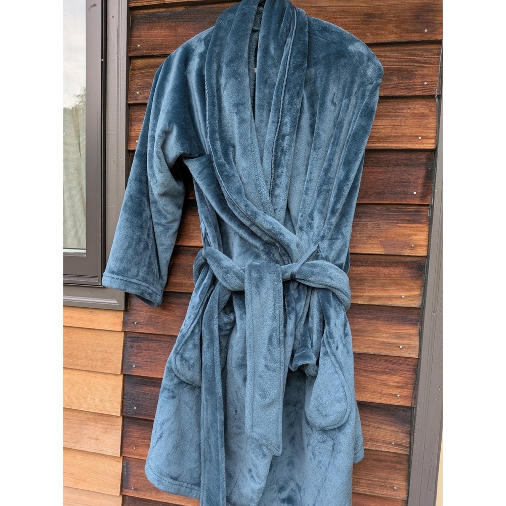 Victoria's Secret Plush Dark Teal Bath Robe, VS Logo, Dark Green, Size L/Xl